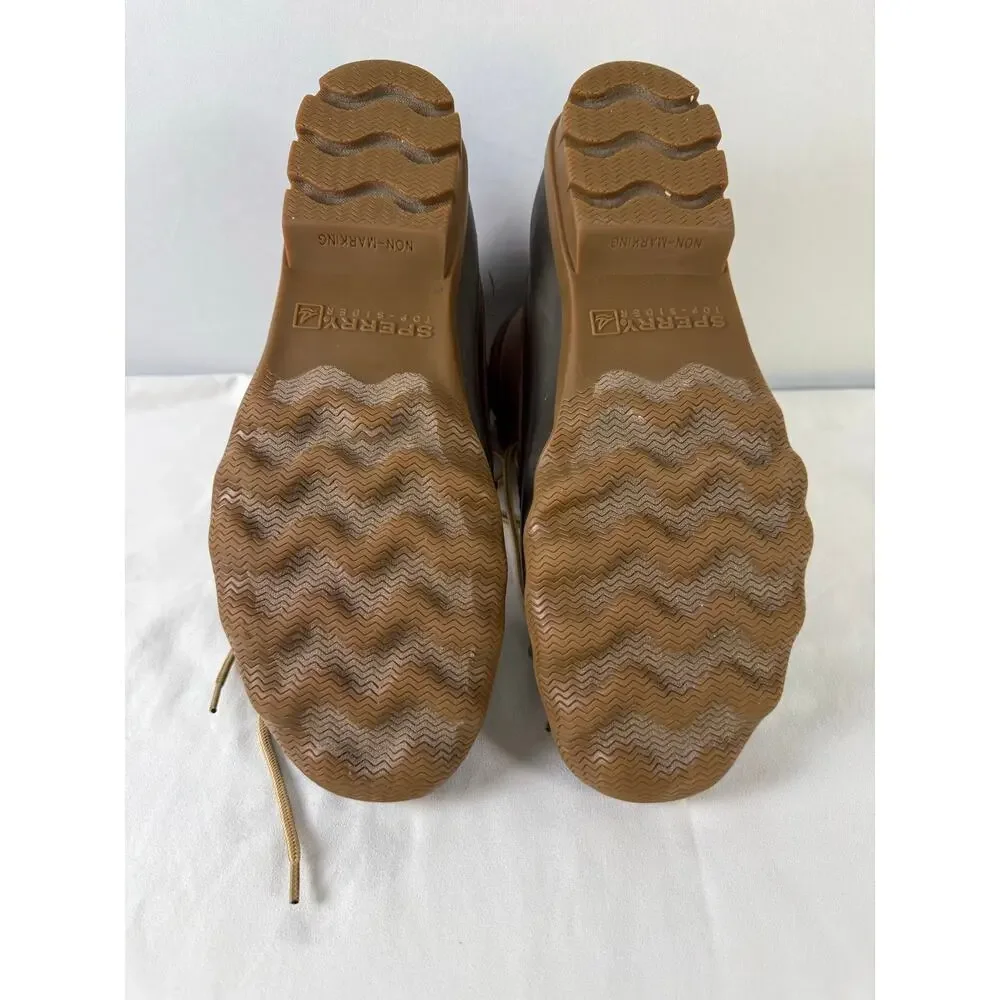 Sperry Brewster Duck Boots Men’s 10.5 Brown Leather Waterproof STS19273